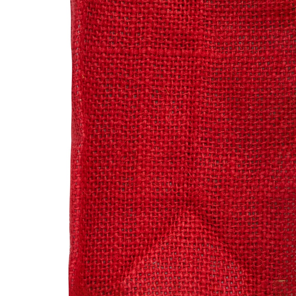 Zute.co Classic Red Jute Window Gift Bag with Wooden Ring Handle | 7x6x3.5 Inch Premium Hamper Bag