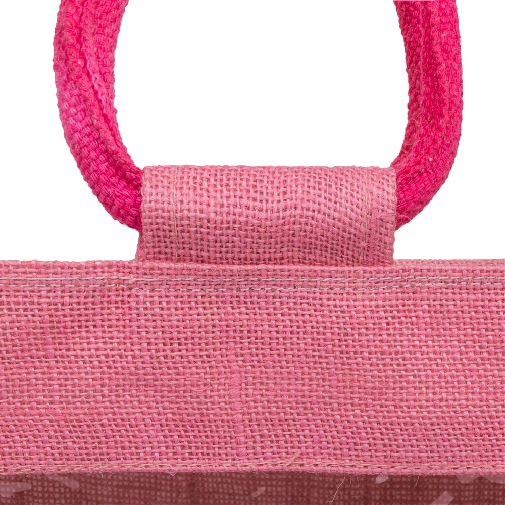 Zute.co Blush Pink Jute Window Hamper Bag with Rope Handle | 10x8x5 Inch Premium Gift Bag