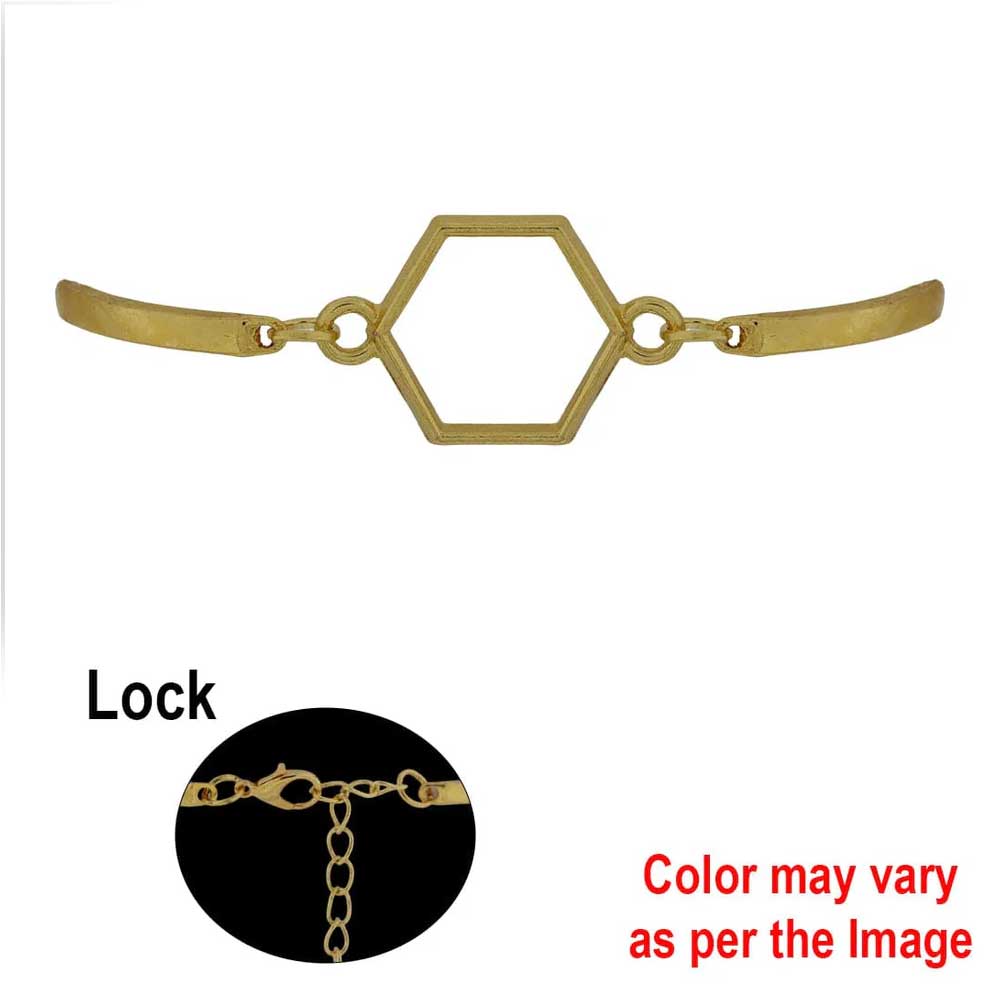 Bracelet Hexagon Base with Chain 5pc (TR1043)