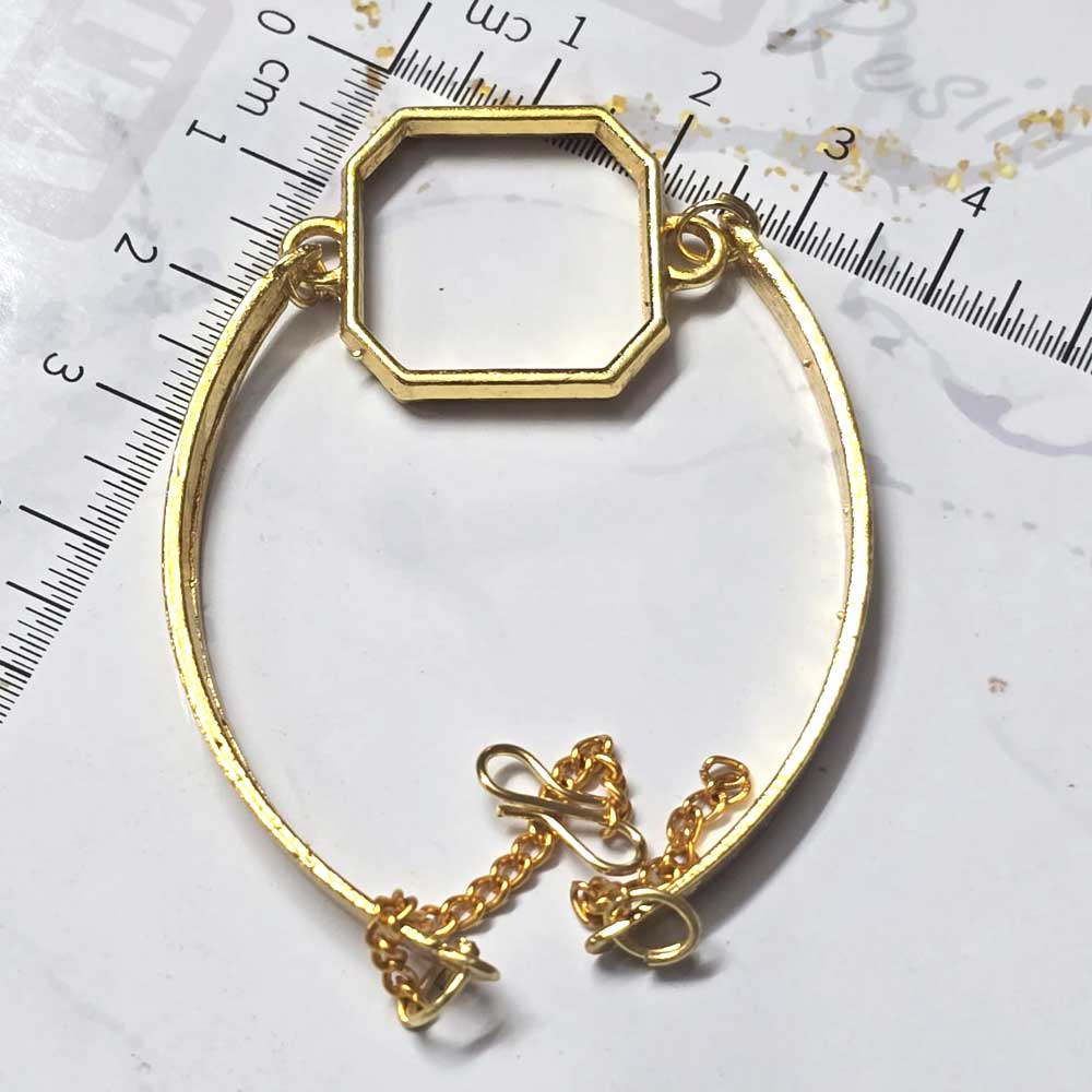 Bracelet Octagon Base with Chain 5pc (TR341) 2