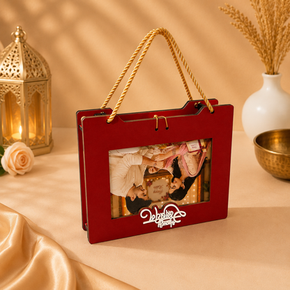 Personalised Rakhi Photo Frame Chocolate Cavity Box | 12 Chocolate Tray | Replaceable Photo | 8×6×1.5 Inch | 4 Colors