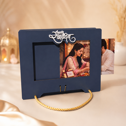 Personalised Rakhi Photo Frame Chocolate Cavity Box | 12 Chocolate Tray | Replaceable Photo | 8×6×1.5 Inch | 4 Colors