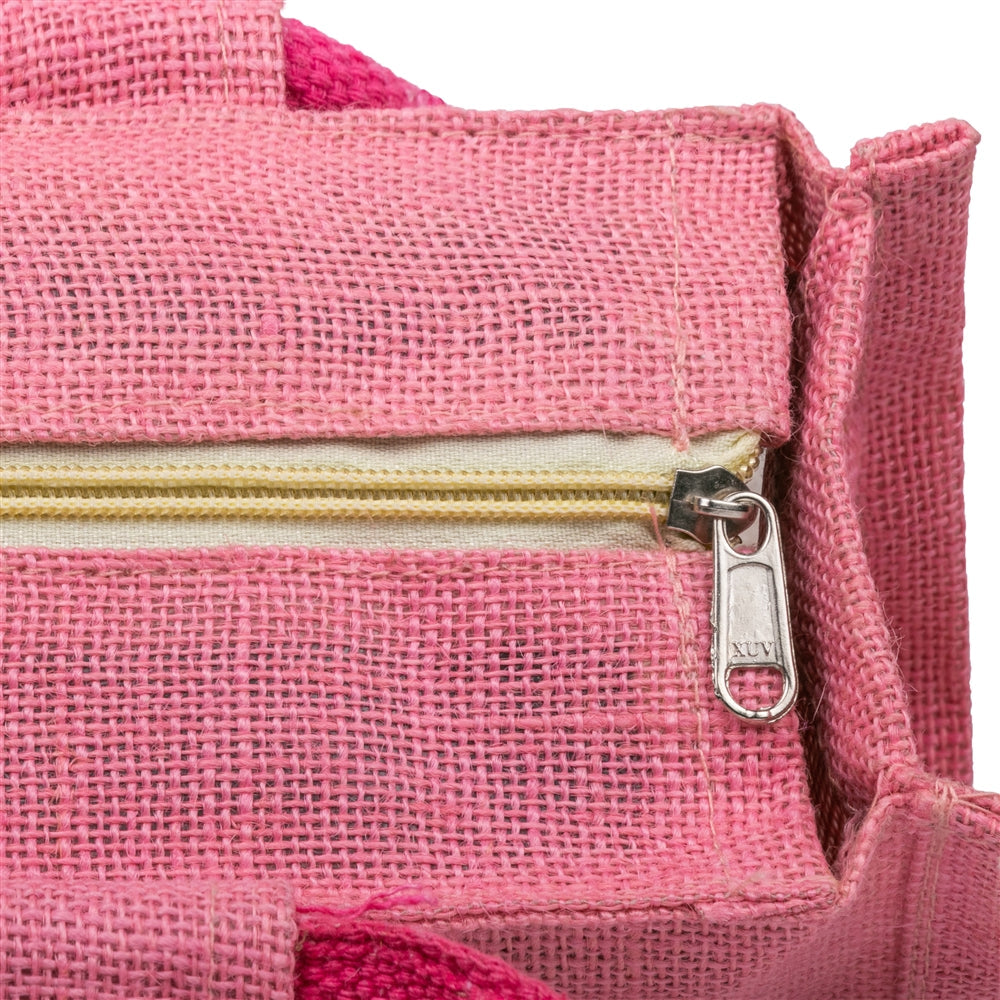 Zute.co Premium Pink Jute Window Hamper Bag with Rope Handle | 12x10x5 Inch Luxury Gift Bag