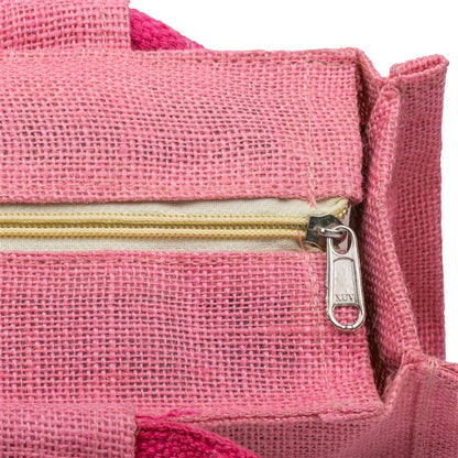 Zute.co Premium Pink Jute Window Hamper Bag with Rope Handle | 12x10x5 Inch Luxury Gift Bag