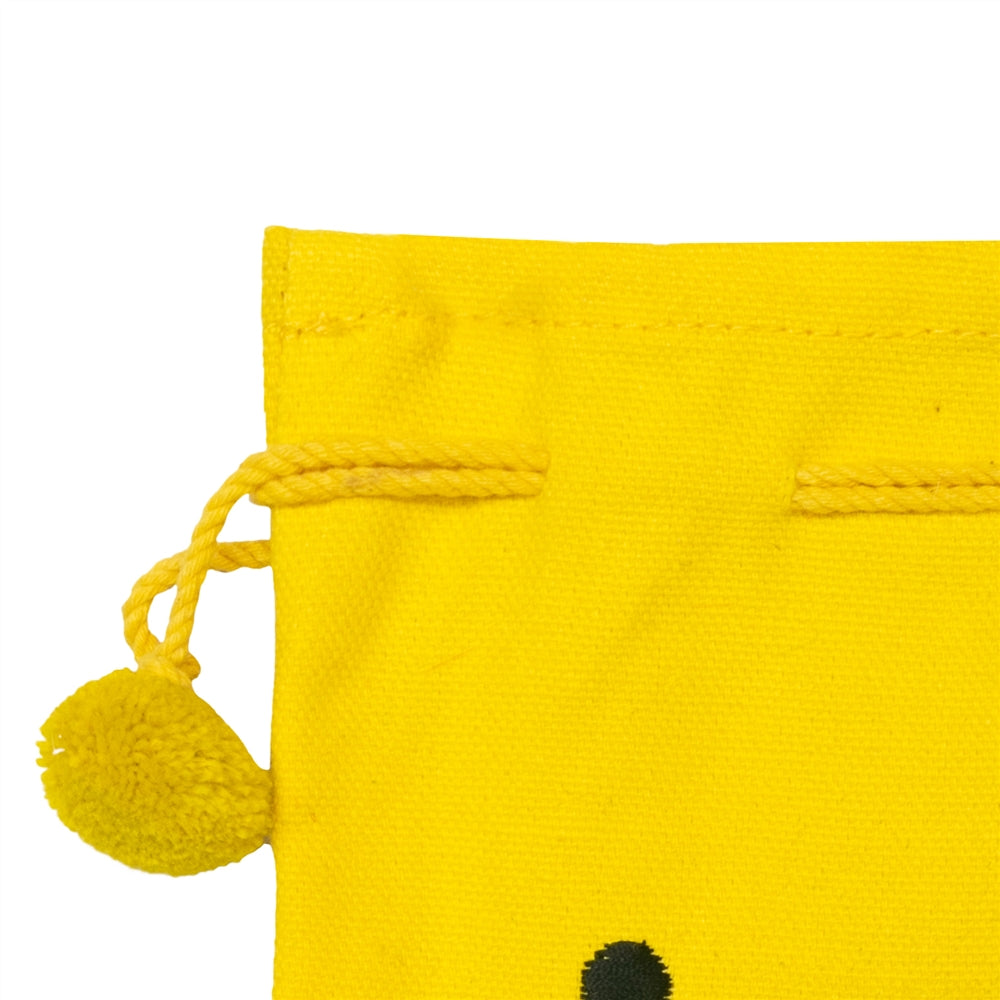 Cute Yellow Chick Drawstring Potli Bag with Pom-Pom Tassels | Kids Return Gift Pouch