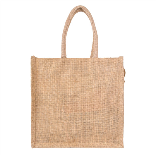 12x12x5 inch Natural Jute Bag – With Zip