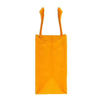 10x8x5 inch Window Jute Hamper Bag – With Zip, Mustard, Self Handle