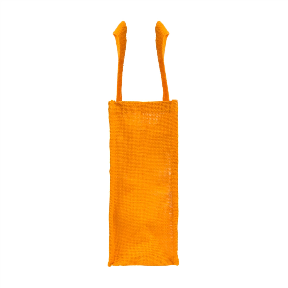 12x10x5 inch Window Jute Hamper Bag – With Zip, Mustard, Self Handle
