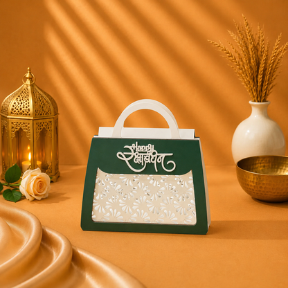 Mini Acrylic Rakhi Shagun Bag | Premium Gift Bag with Handle | 6 × 4 × 2.5 Inch | 4 Color Options