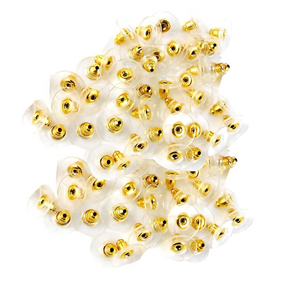 Earrings Petches Accessories, Round Ear Plugging Back Stoppers Golden (TR945)