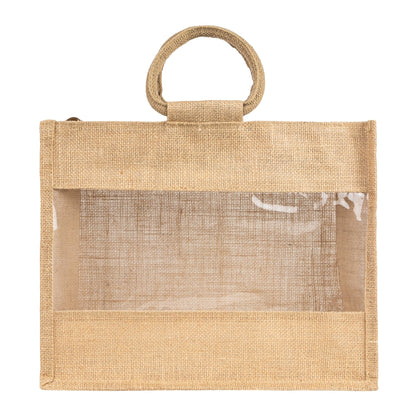 14x12x5 inch Window Jute Hamper Bag – With Zip