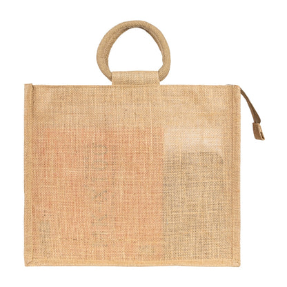 14x12x5 inch Window Jute Hamper Bag – With Zip