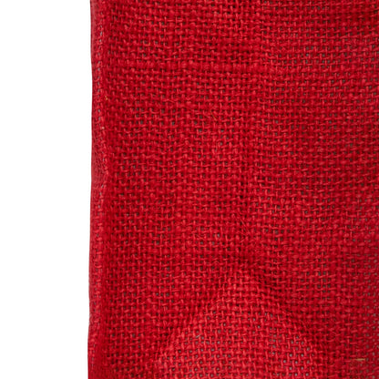 Zute.co Classic Red Jute Window Gift Bag with Wooden Ring Handle | 7x6x3.5 Inch Premium Hamper Bag
