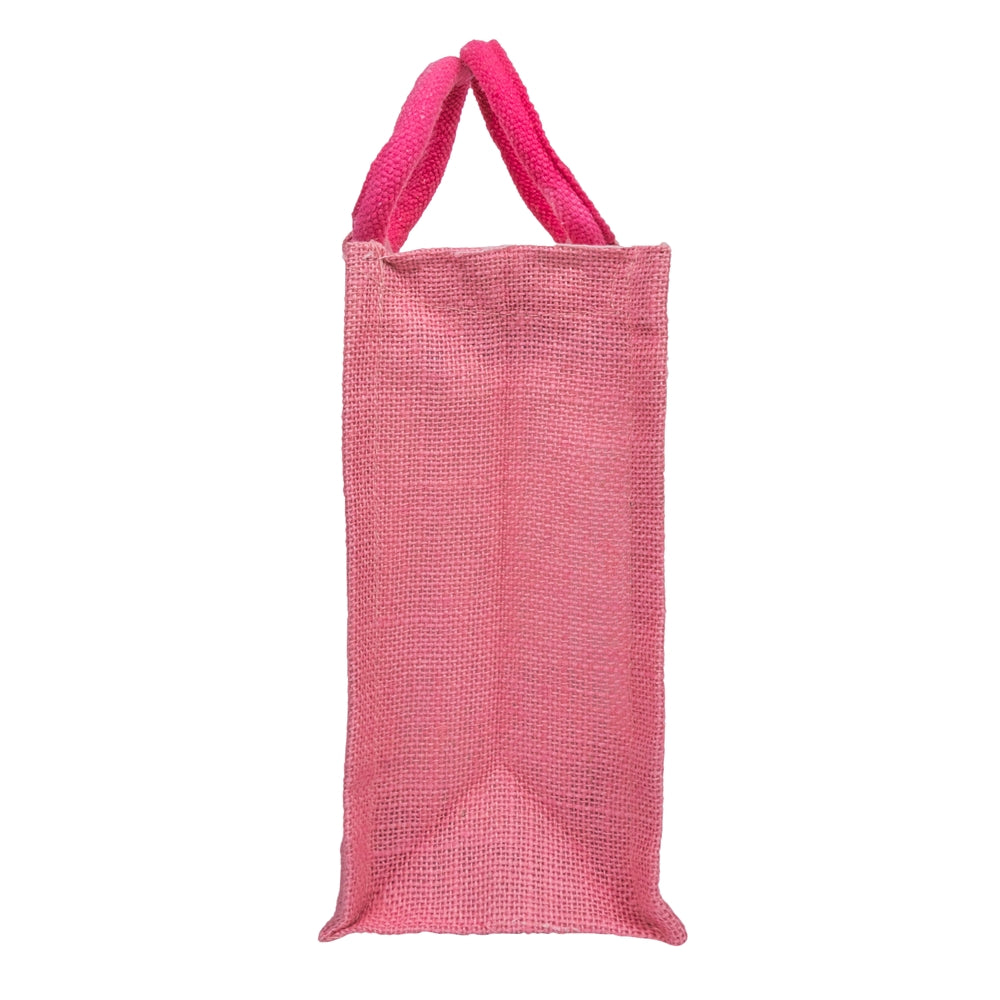 Zute.co Blush Pink Jute Window Hamper Bag with Rope Handle | 10x8x5 Inch Premium Gift Bag