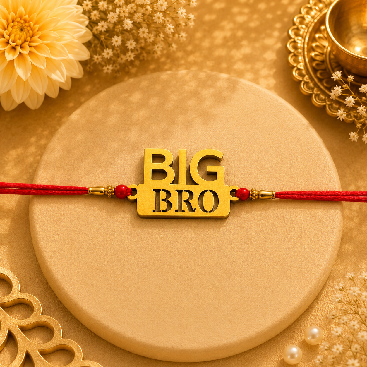 Big Bro Golden Glitter MDF Rakhi
