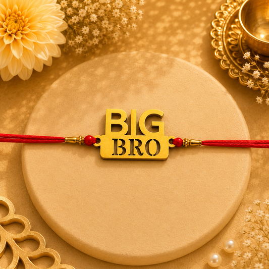 Big Bro Golden Glitter MDF Rakhi