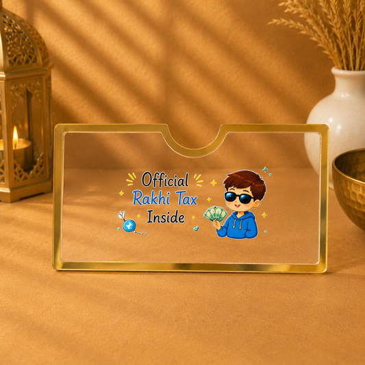 Imported Printed Acrylic Money Envelope | Rakhi Cash Gift Envelope | 6.5×3 Inch