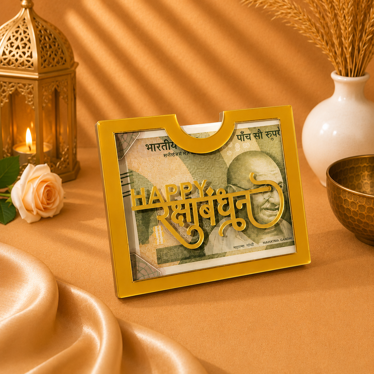 Indian Mini Acrylic Money Envelope | Rakhi Cash Gift Envelope | 3.5×3 Inch