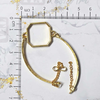 Bracelet Octagon Base with Chain 5pc (TR341)