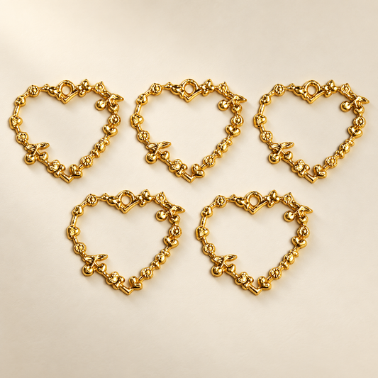 Ornate Golden Heart Bezel Frames Pack of 5 - Premium Product Image - TR356