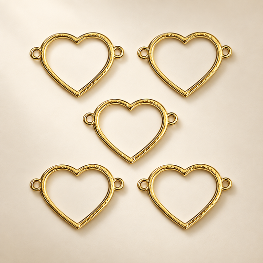 Golden Heart Connector Bezel Frames Pack of 5 - Premium Product Image - TR358