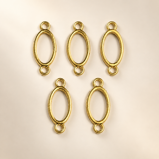 Golden Oval Connector Bezel Frames Pack of 5 - Premium Product Image - TR365